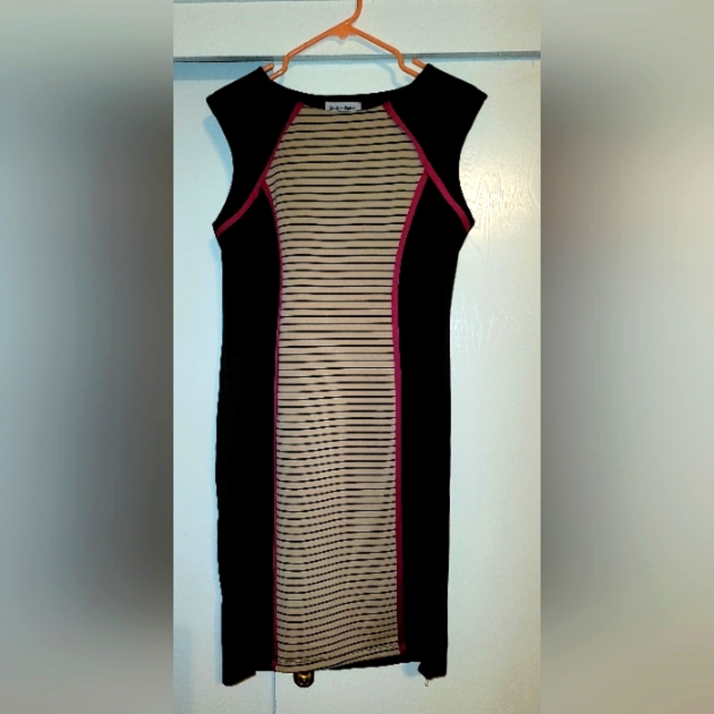 Black and Beige Striped Dress